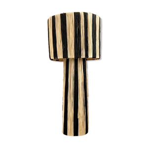 Lampe raphia noir et