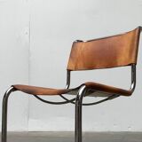 German vintage leather cantilever chairs S33 by Mart Stam for Thonet, set of 8