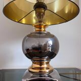 Table lamp in chrome and gold ceramic, 1970s