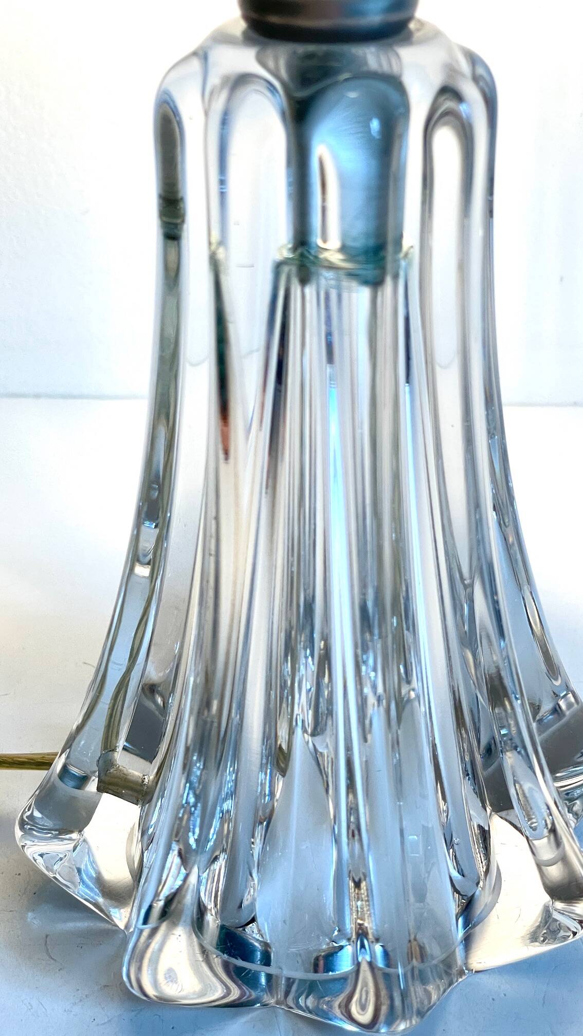 Art deco crystal star lamp base