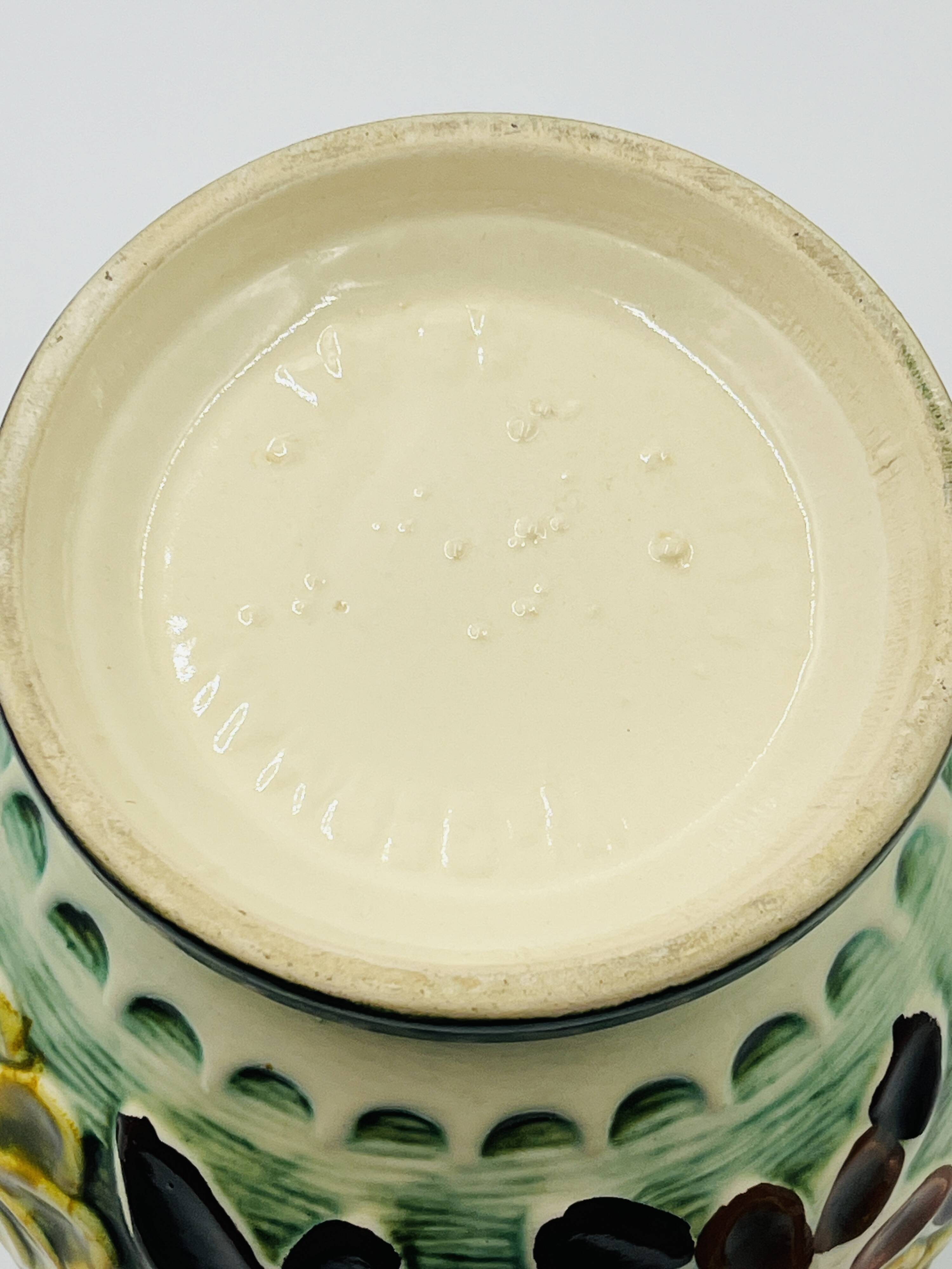 Vase from West Germany with floral design.