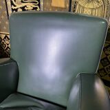 Paire de fauteuils Club cuir vert Poltrona Frau édition limitée