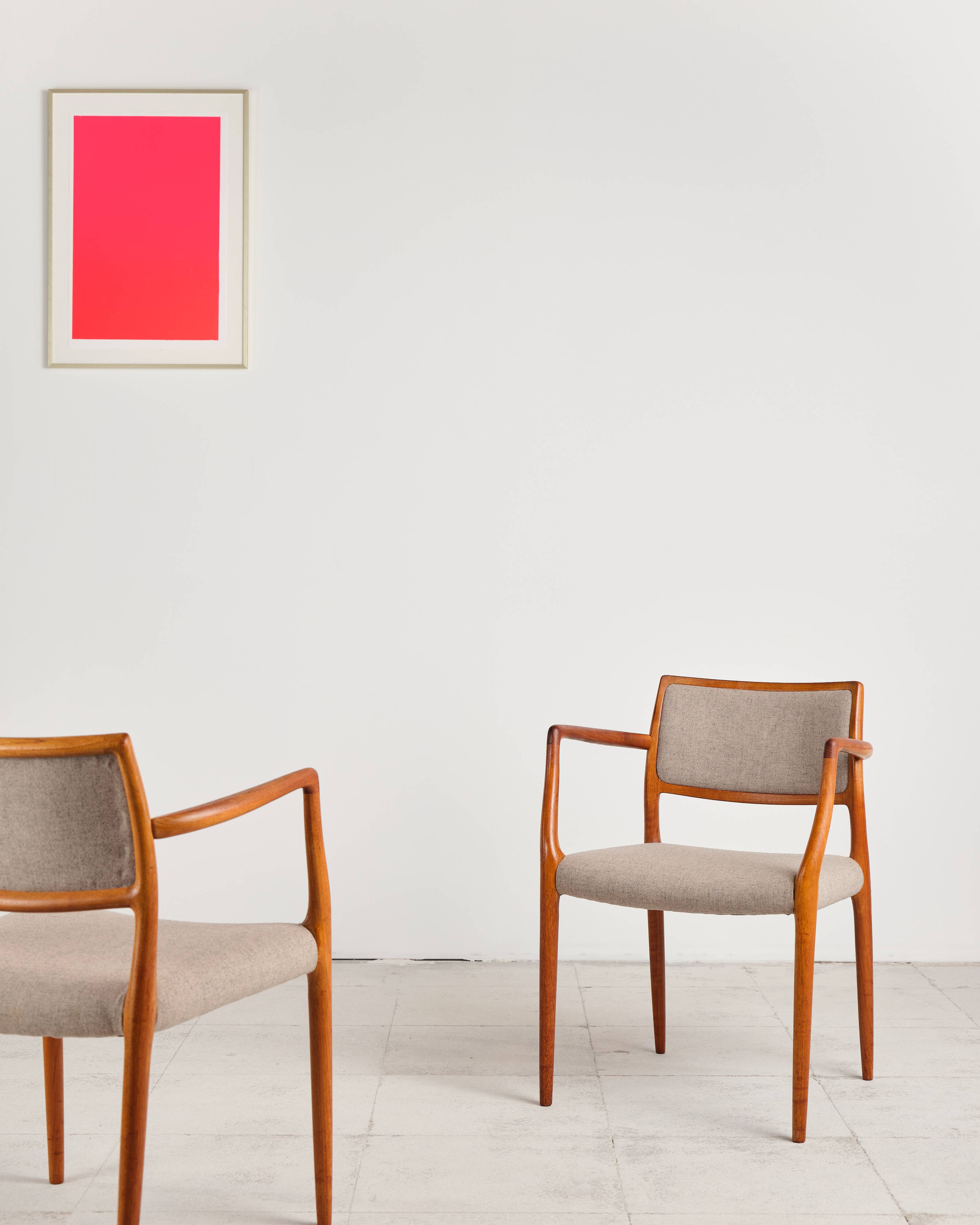 Ensemble de 2 fauteuils danois Niels O. Møller 65, design du XXe siècle