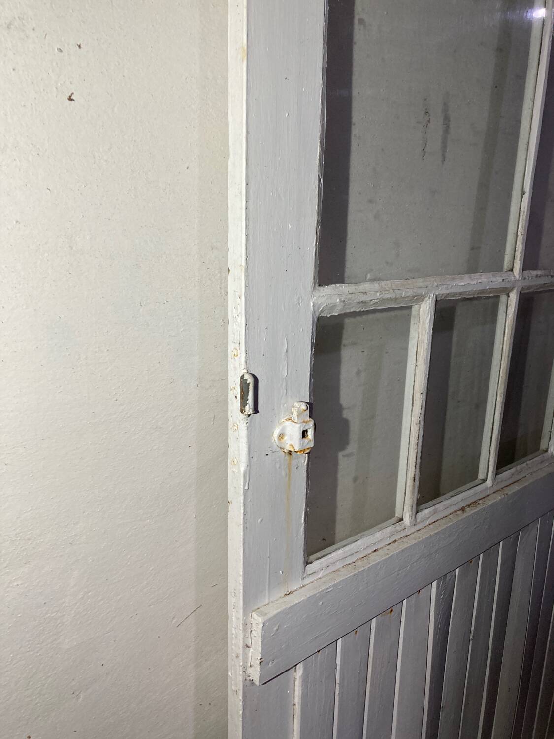 Porte vitrée ancienne style verrière atelier blanche