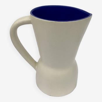 Old white blue pitcher Saint-Clément