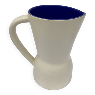 Old white blue pitcher Saint-Clément
