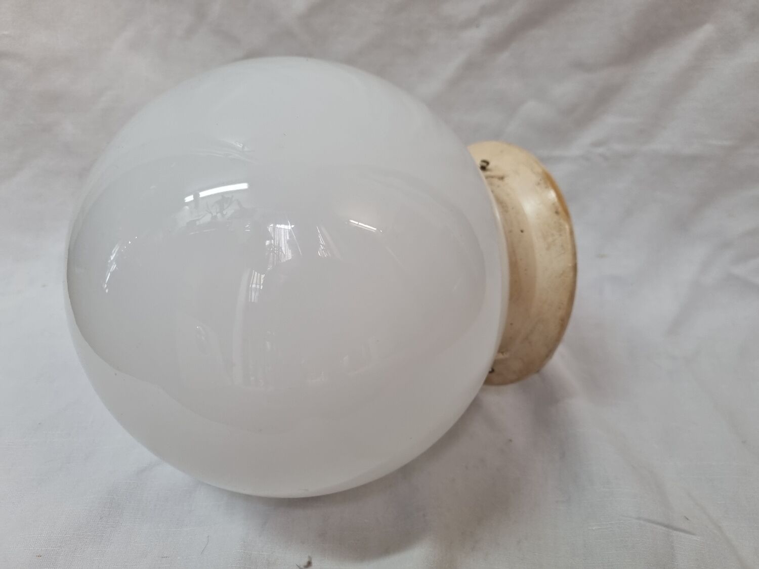 Art deco opaline globe ceiling light