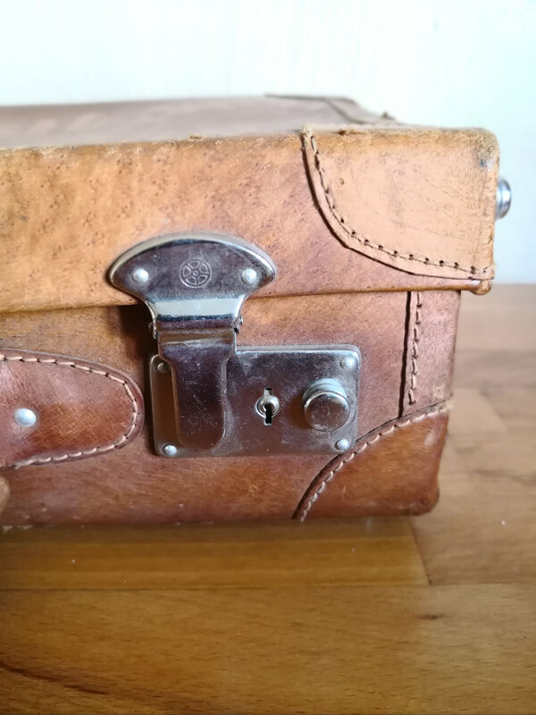 Leather suitcase