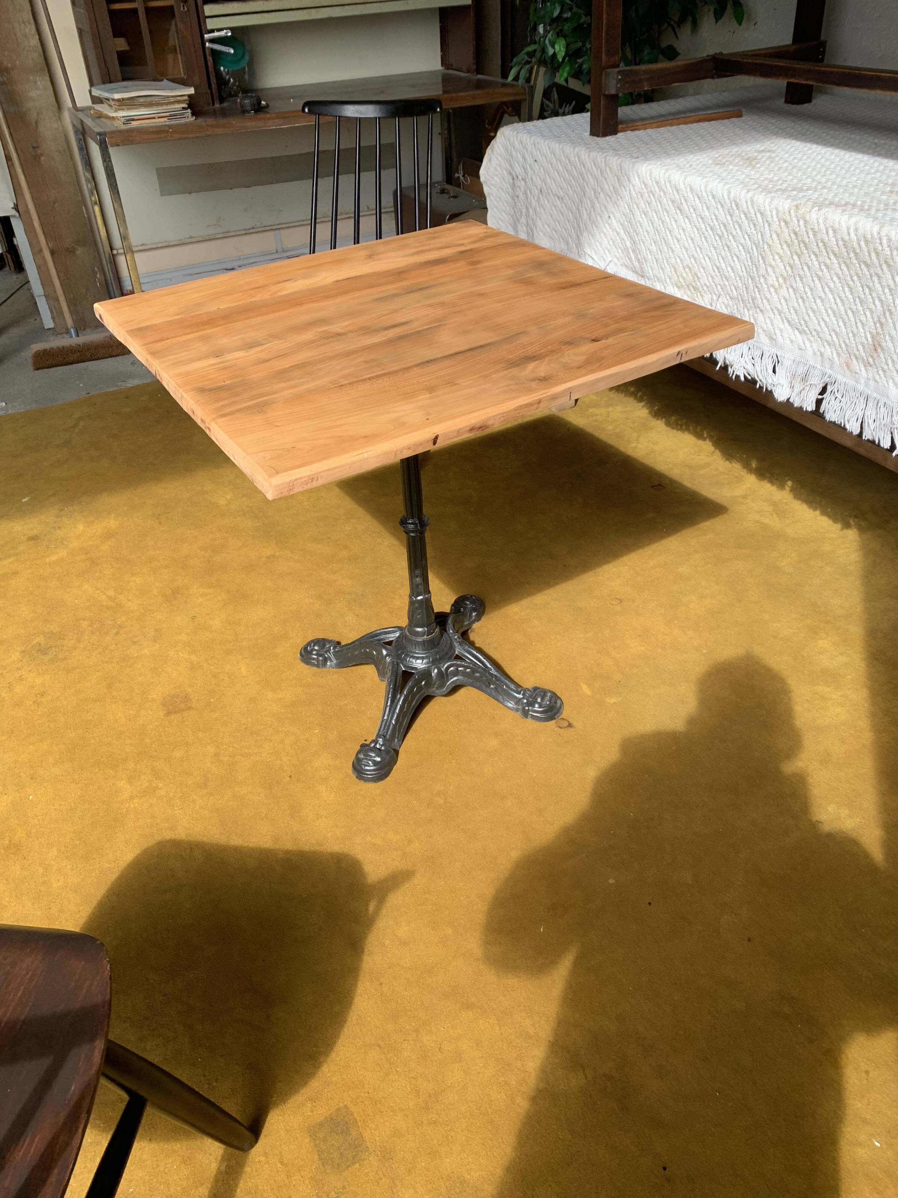 Raw wood bistro table