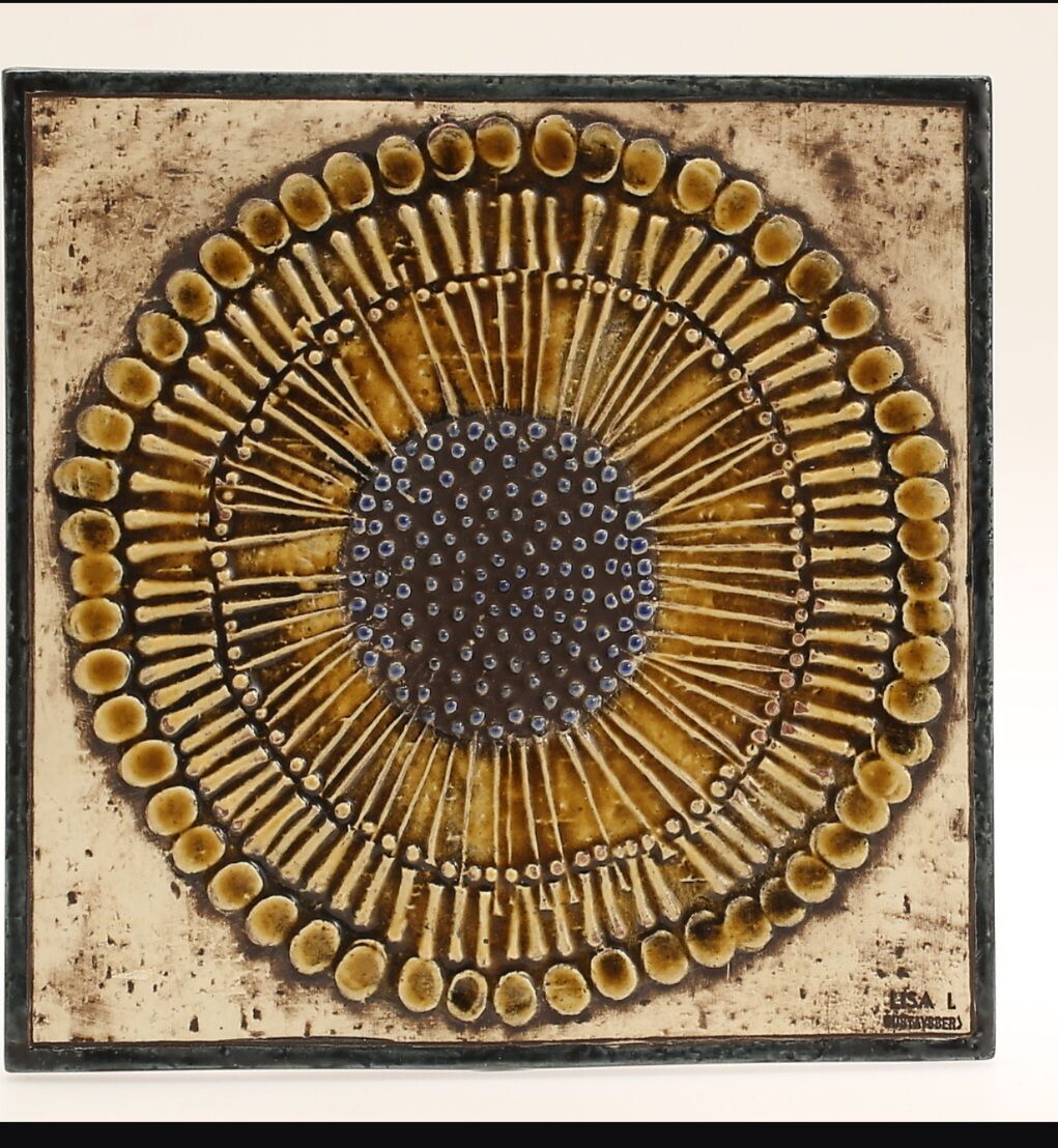 Lisa Larson tile series Unik "Sunflower" - Gustavsberg