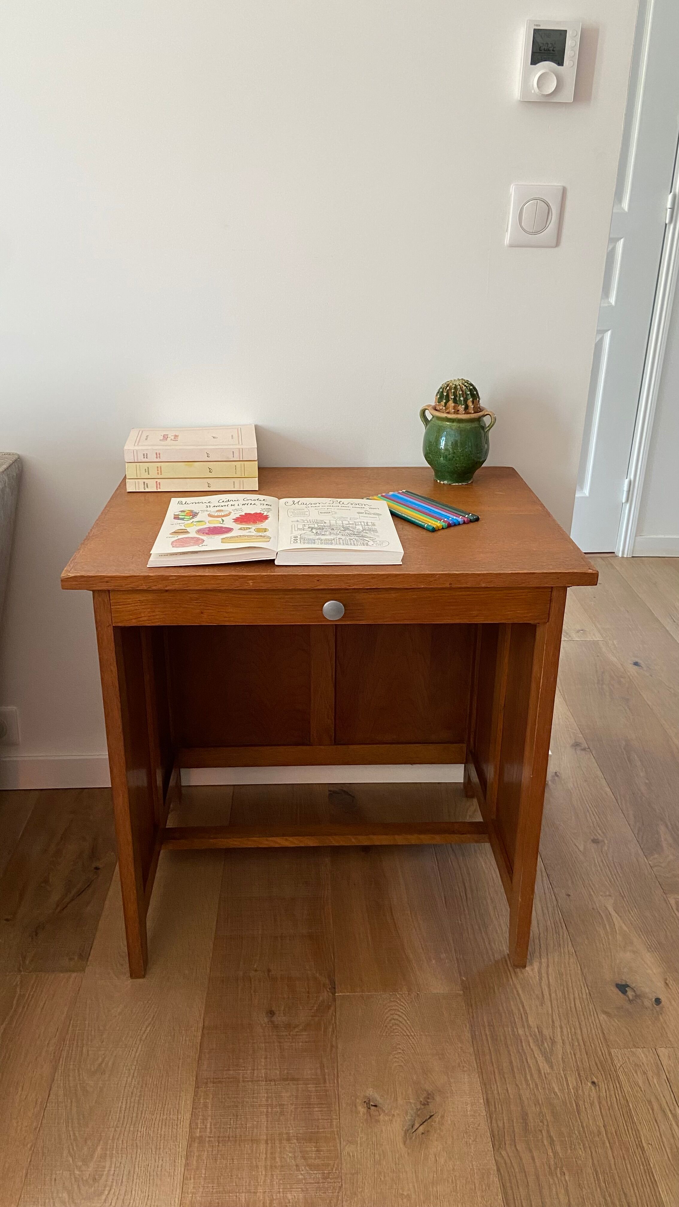 1950s vintage children's desk in light oak