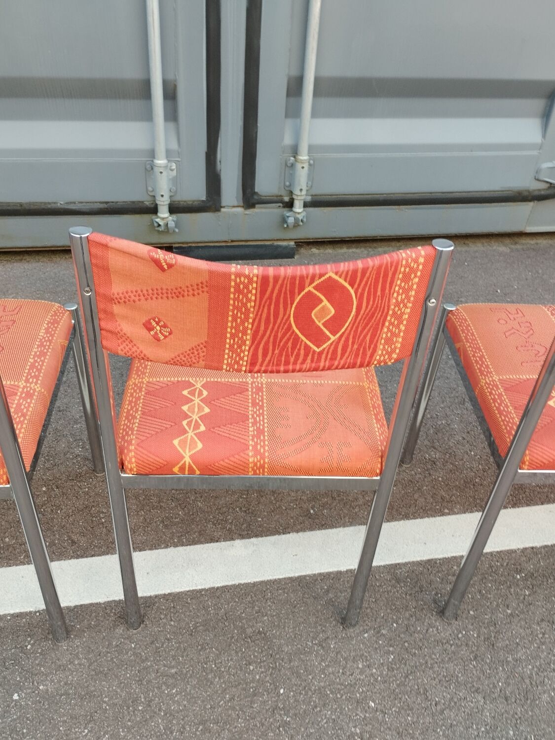 Set of 4 vintage chrome antique chairs