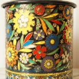 Dutch embossed metal cookie tin