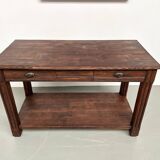 Small pine drapery table from the 1950s