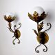 Paire d'appliques florales par Ferro Arte, Espagne, 1960