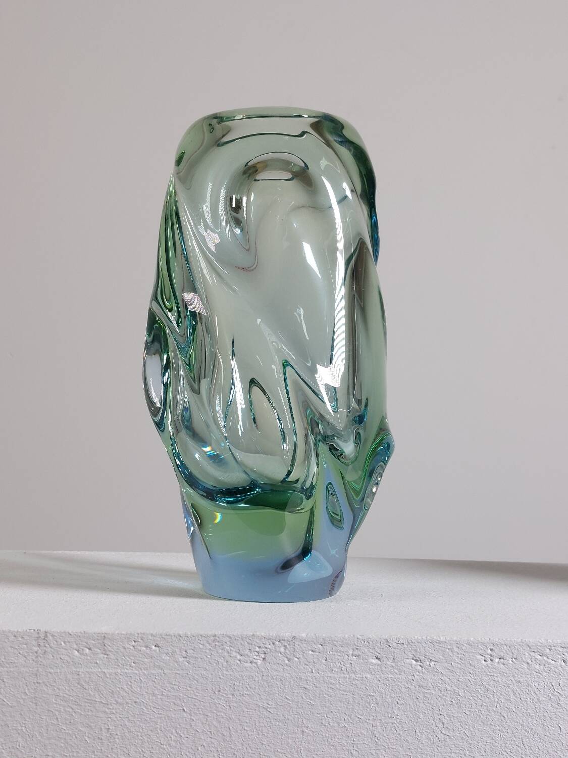 Organic glass vase by Jan Beránek Skrdlovice, mid-20th century.