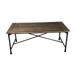 Table d'atelier en fer - bois