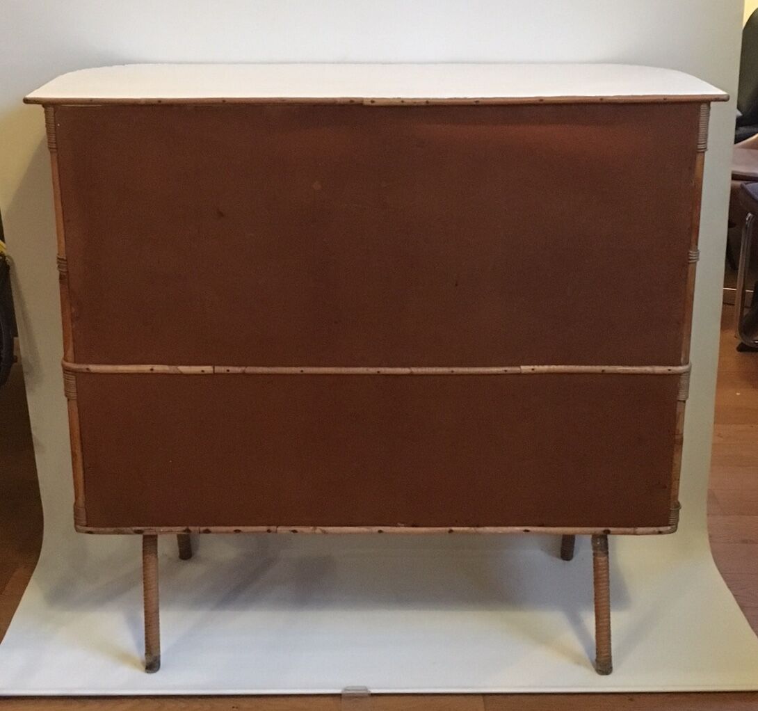 Sideboard of rattan and wood