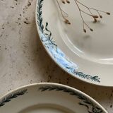 6 assiettes plates Belleville Longchamp terre de fer ancienne