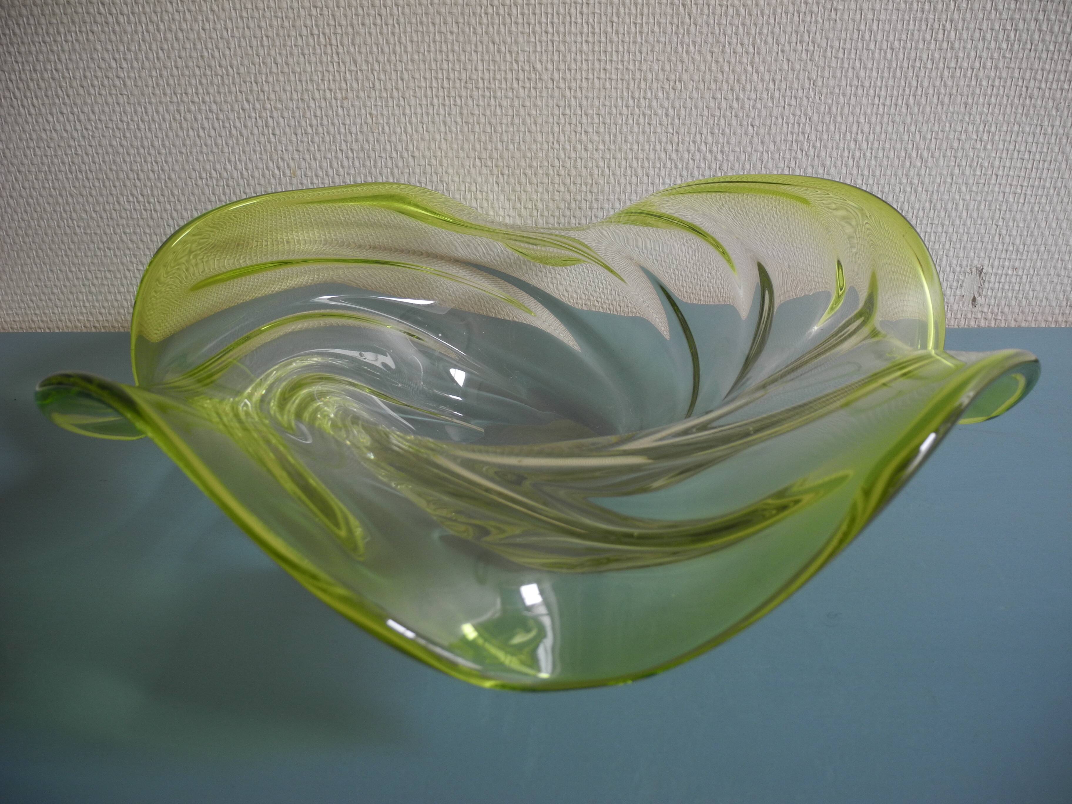 Large crystal art cup vannes deco vintage french crystal cup