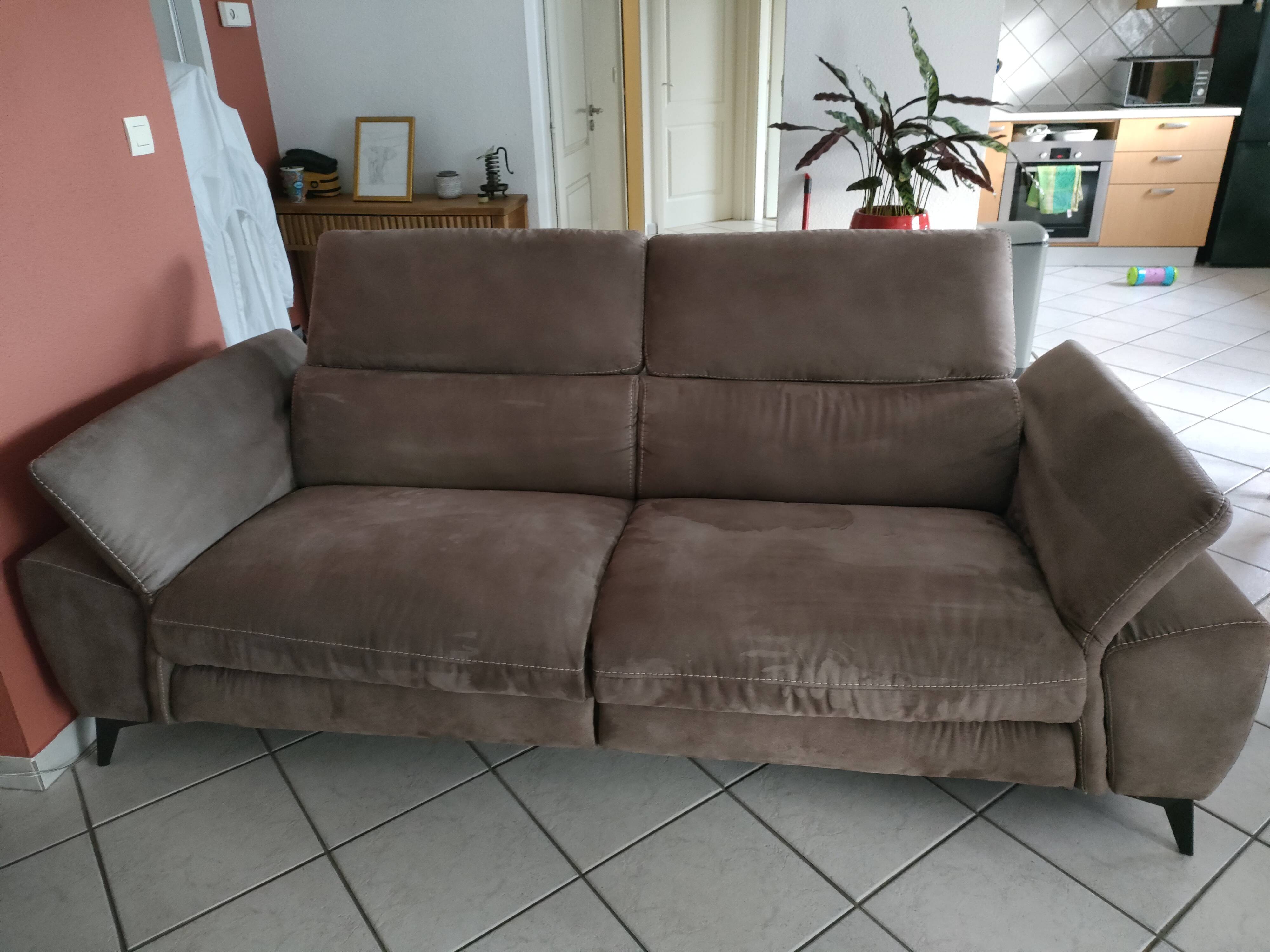 Newport 3-seater taupe microfibre sofa