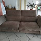 Newport 3-seater taupe microfibre sofa