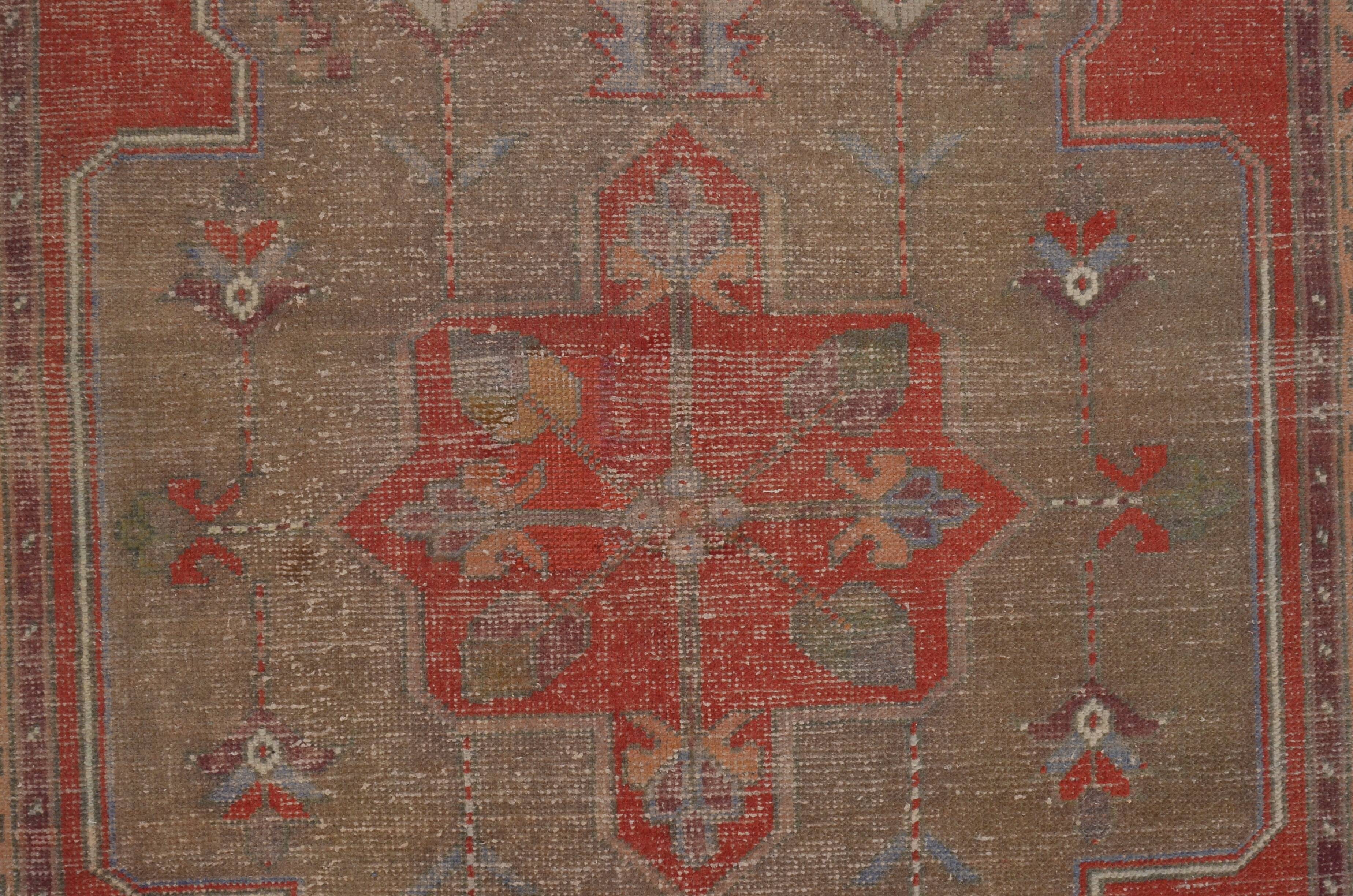 Red & Beige Turkish Handmade Rug sku 2406