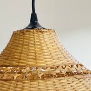 Very large vintage rattan pendant light.