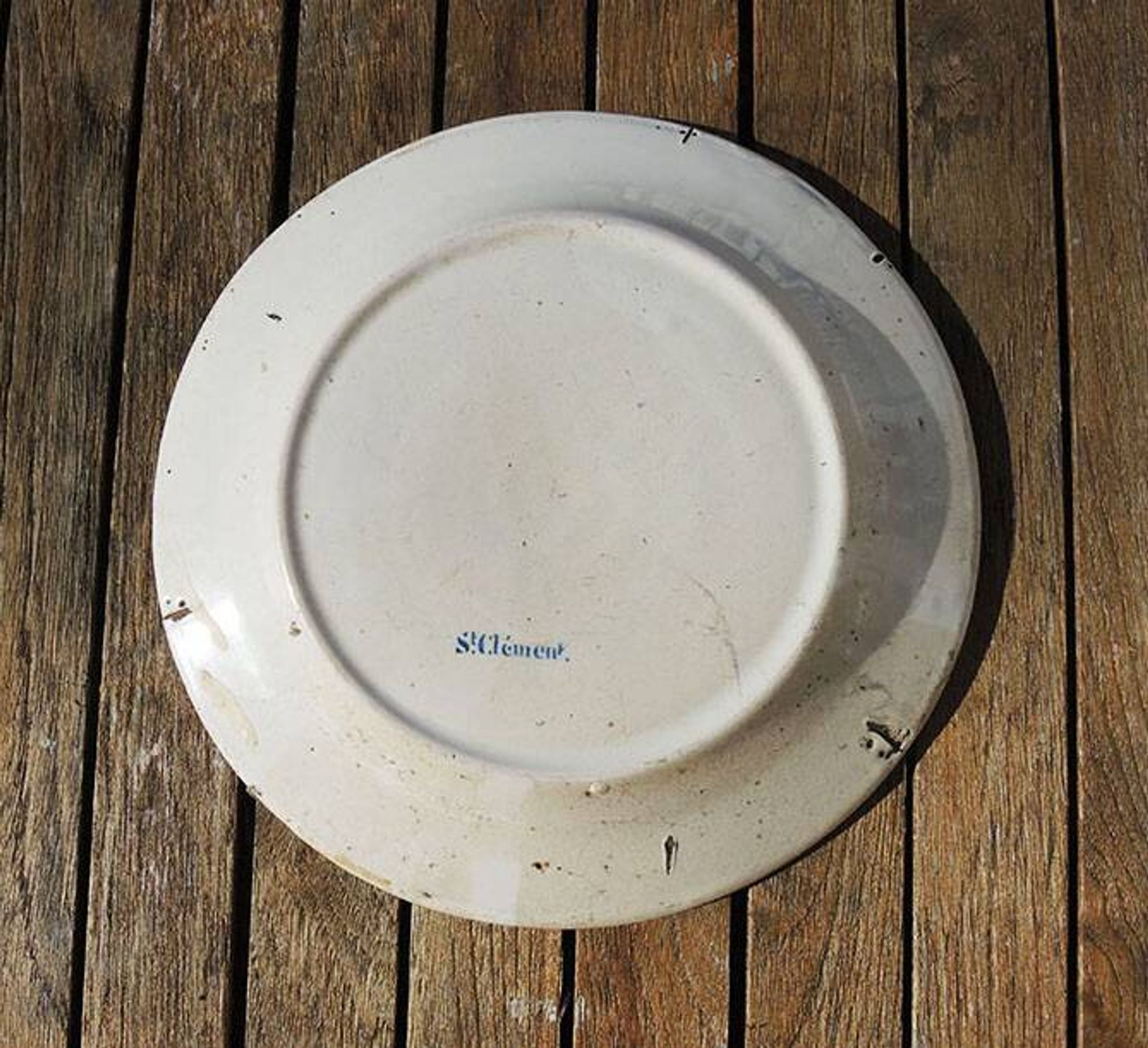 Ancienne Assiette Saint Clément : Panier de Fleurs