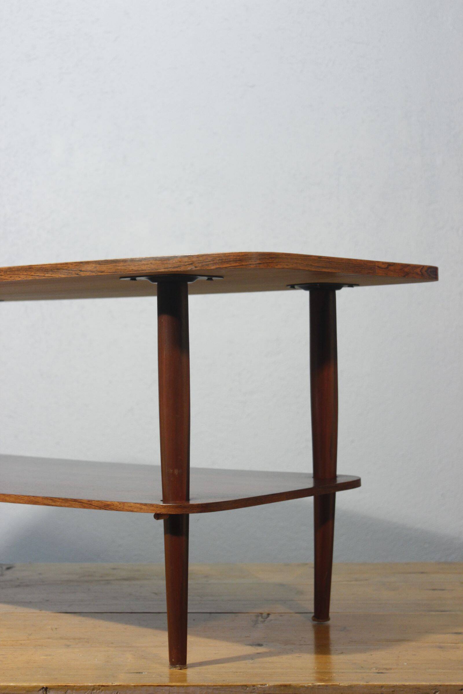 Scandinavian style coffee table from the 50s, rosewood & ceramic