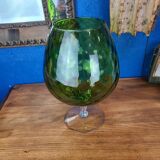 Vase vert, en verre empoli vintage