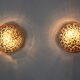 Pair of peris andreu wall lamps, purple cut glass, spain, 1970