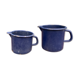 Pair of blue enamelled broc