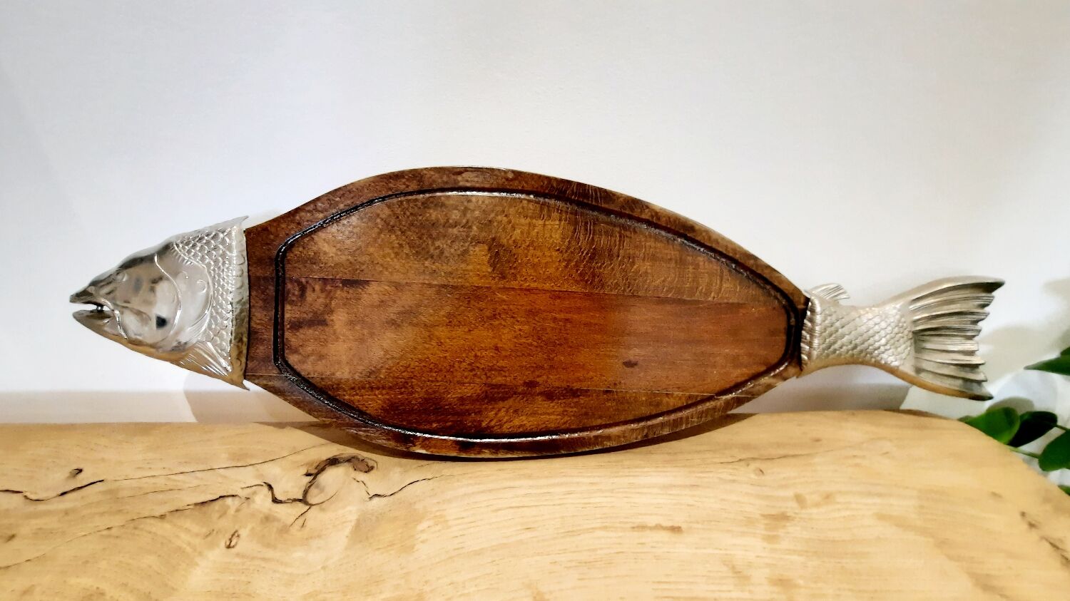 Vintage wood fish tray