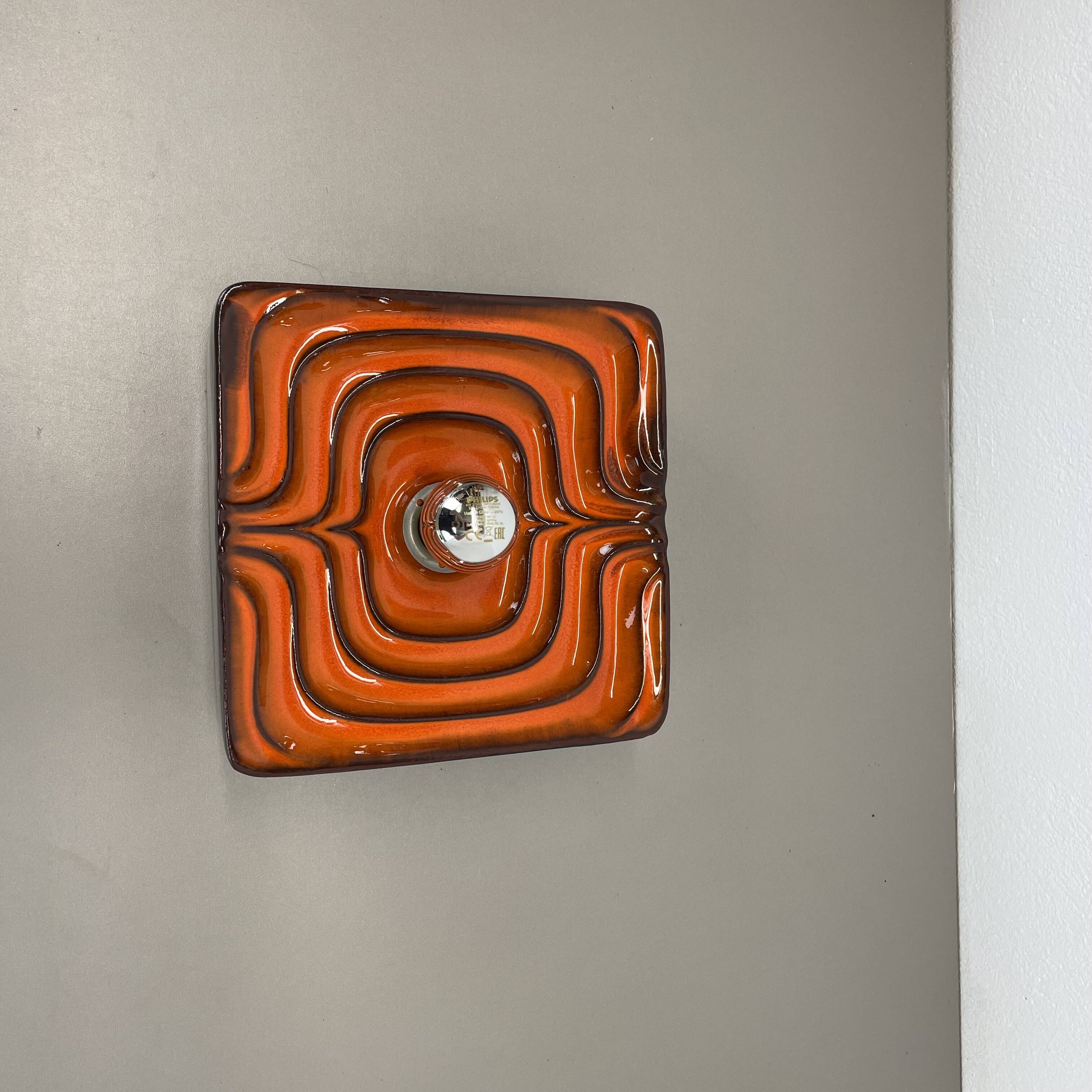 Cubic psychedelic pop art fat lava wall light by pan ceramics, germany, 1970