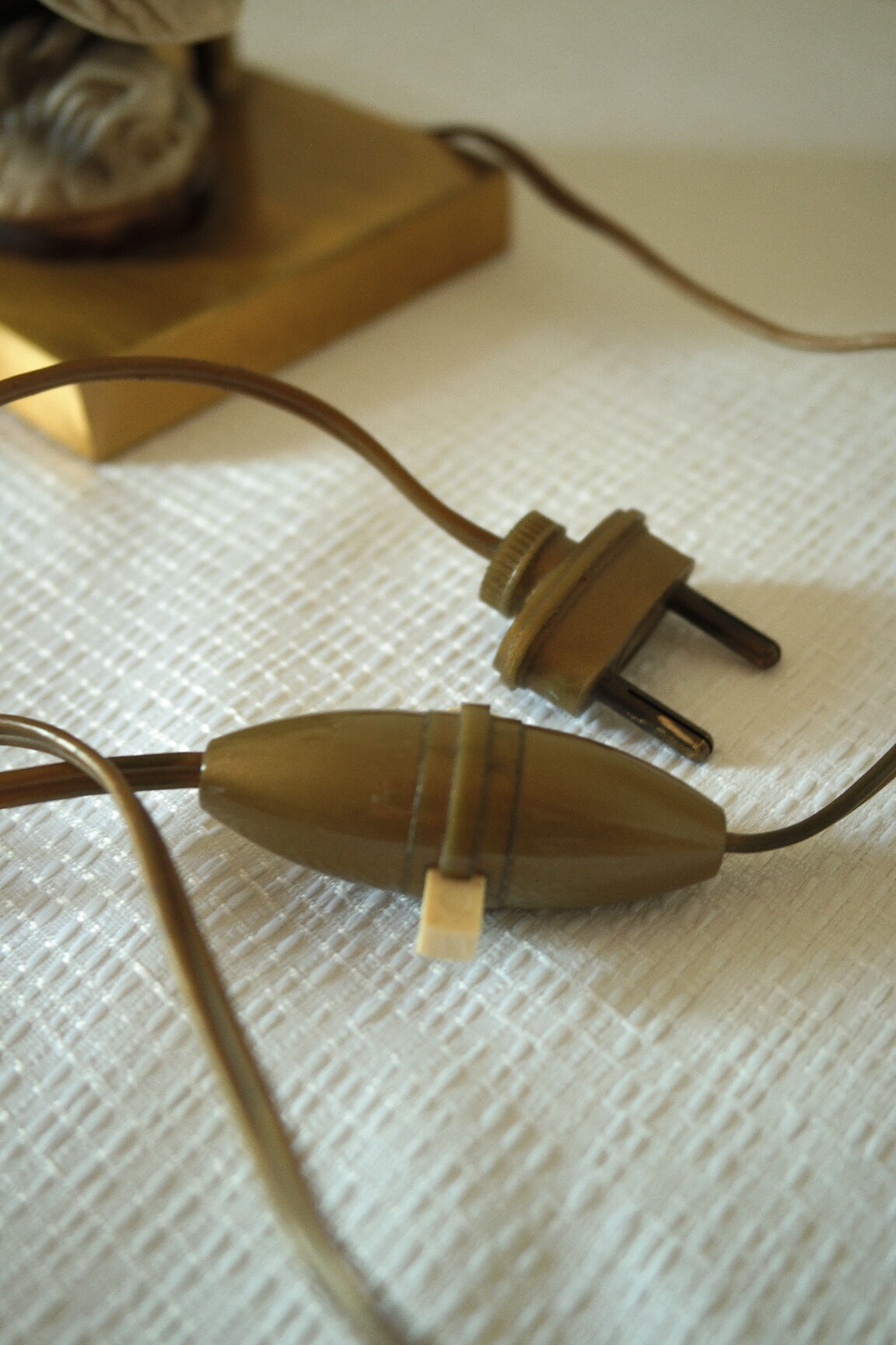 Ceramic duck table lamp and vintage adjustable brass