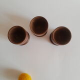 Set of 3 vintage wooden egg cups