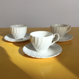 Series of 6 white ceramic cups