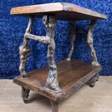 20th century folk art work: Rare serving cart