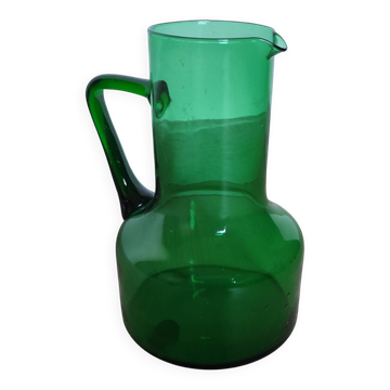 Pichet carafe broc en verre soufflé vintage