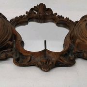 Ancien Miroir Mural Vintage Avec Rangement Imitation Bois