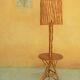 Lampadaire vintage en rotin