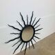 Sun mirror, wrought iron, brutalist design, 1970s.