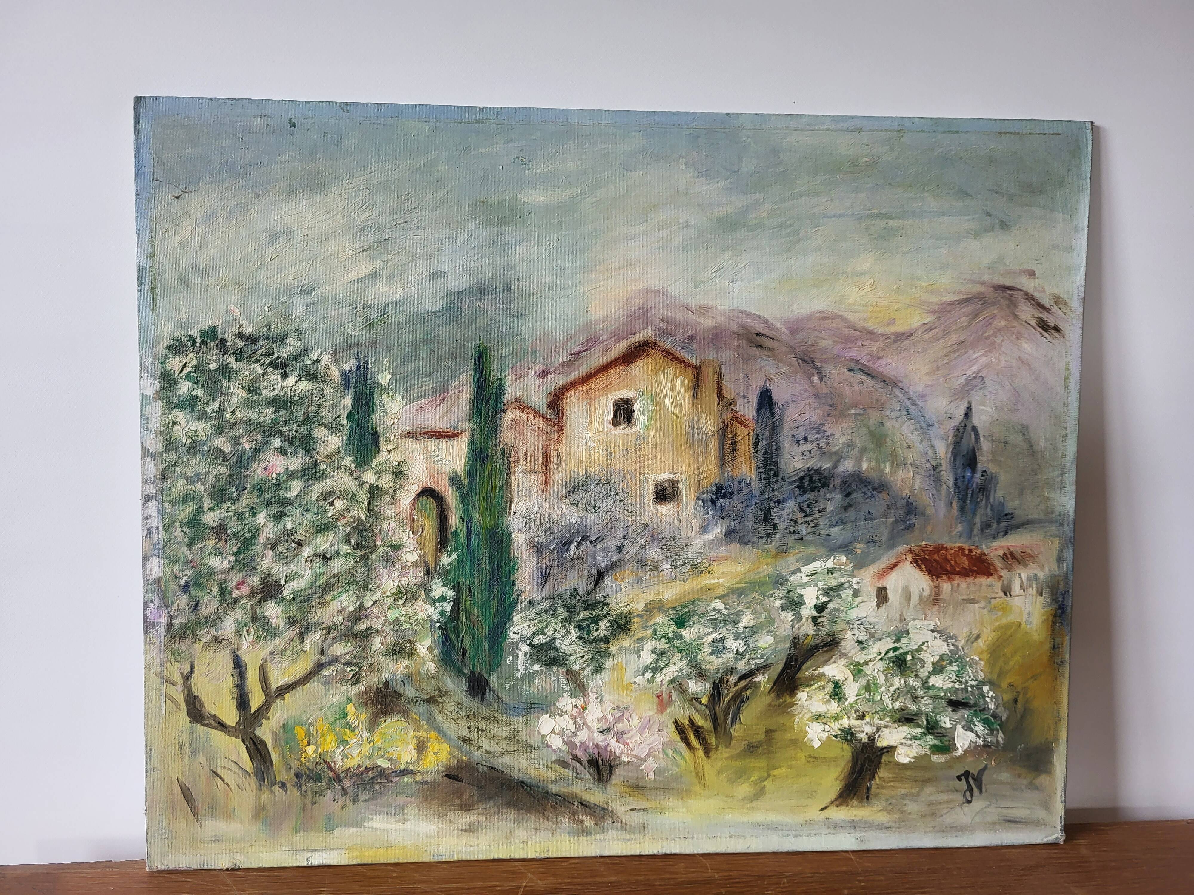 Oil painting on cardboard - Landscape