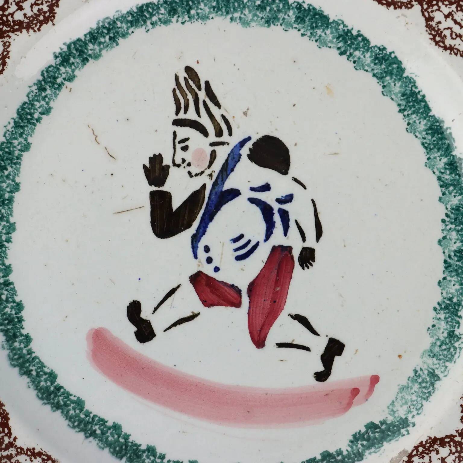Antique plate decorated in ceramic Italy 19th Century