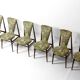 Eclectic scandinavian floating dining chairs in floral upholstery, 1960s