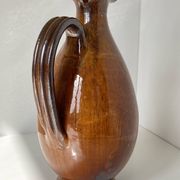 Jug, pitcher or carafe, white earthenware and alquifoux from Vallauris.