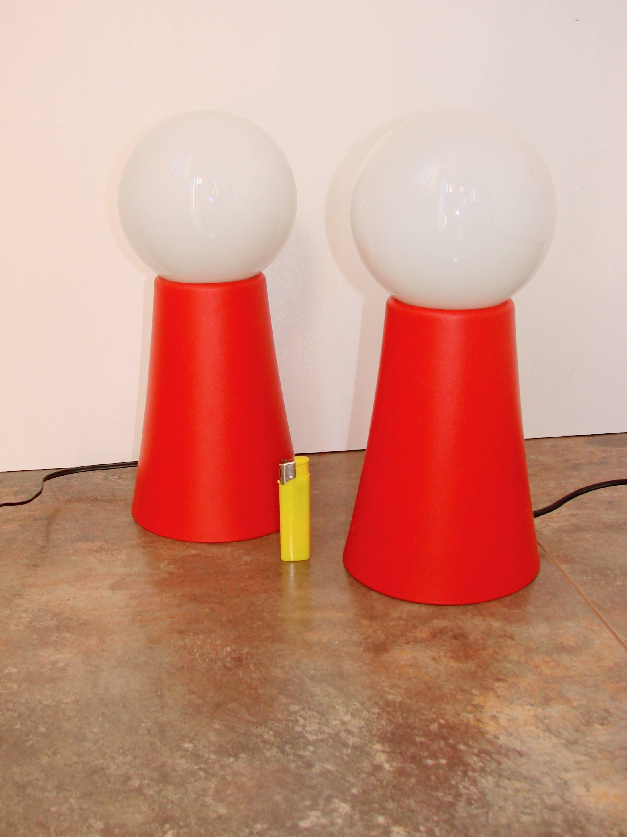A pair of 1970s Space Age lamps | glass + plastic | E14 | vintage design
