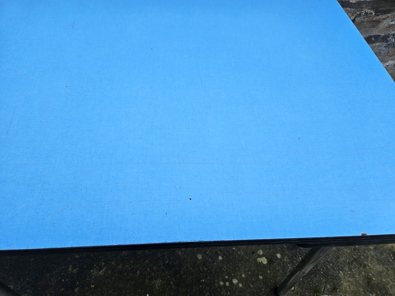 Blue formica set, a table and its 4 chairs, vintage, 60s
