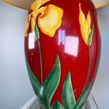 80s Drimmer lamp red ceramic and iris